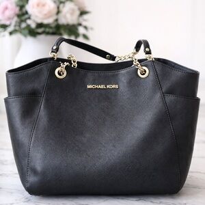 Michael Kors Black and Gold Shoulder Bag